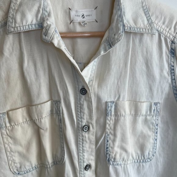 Lou & Grey Denim-Like Button-Up - Picture 3 of 6